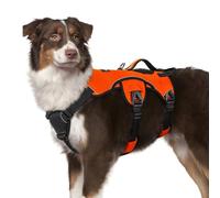 rabbitgoo Escape-Proof Dog Harness Medium with Large Handle, Anti-Pull Reflective Working Service Pets Vest, Breathable Pets Vest 3 Points, Adjustable Lift Support Body Harness Outdoor, M, Orange