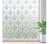 rabbitgoo Frosted Glass Window Privacy Film for Glass Windows, 90x300cm | Non Adhesive Anti UV Window Sticker Static Cling Decorative Covering for Home Kitchen Living Room, Removable & Reusable