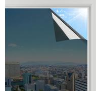 rabbitgoo Heat Reflective Window Film Privacy Film for Glass Windows, One Way Mirror Tint Sticker Sun Blocker, UV Glass Sticker Mirror Heat Reflector Thermal Solar Vinyl Black 44.5x400cm