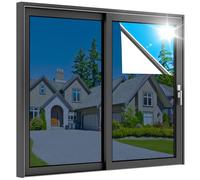 rabbitgoo One Way Window Film Privacy for Glass, Blue Silver, 44.5x200cm | Mirror Tint Sticker Sun Blocker, Heat Reflective UV Glass Sticker Heat Reflector Thermal Solar Vinyl