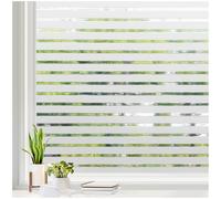 rabbitgoo Window Film Privacy for Glass Windows, Frosted Stripe Patterm Glass Sticker Static Cling No Glue Anti UV Decorative Door Cover Film for Home Office, 90 x 200 cm