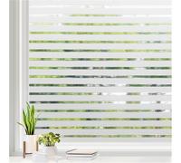 rabbitgoo Window Film Privacy for Glass Windows, Frosted Stripe Patterm Glass Sticker Static Cling No Glue Anti UV Decorative Door Cover Film for Home Office, 75 x 300 cm