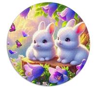 RabbitJigsaw Puzzles 1000 Pieces for Adults Round CozyCreative Challenging Family Decorations1000pcs (67.5x67.5cm)
