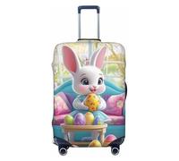 Rabbits and Colorful Eggs Elastic Travel Luggage Cover Suitcase Protector, Print Suitcase Baggage Cover Anti-Scratch