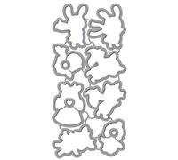 Rabbits Bear Penguine Fox Squirrel Dies and Stamp Sets for Card Making Various Animals Winter Wishes Greeting Words Clear Rubber Stamp for Scrapbooking Paper Crafting Embossing Stencils