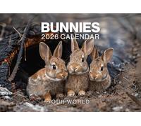 Rabbits Calendar 2026, Cute Bunny Wall Calendar 2026. Large 12 Month, Month to View with Notes & Checklist Pages, UK Made by Our World