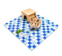 Rabbits Cooling Mat,Hamster Chiller Glass Stone Hamsters Cooling Pad,Summer Blue Ice Pet CoolingPad, Reusable Bunny Guinea Pig Hamster Heat Relief Pad