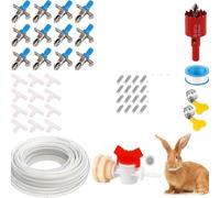 Rabbits Drinking Fountain, Bottle Feeder Double Spring Nozzle Auto Watering Equipment For Hutch Breeding Farm Cage Pet Supplies(12-piece set)