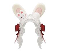 Rabbits Ears Hair Band Adjustable for Most Head Sizes, Red | Fashion Costume Headband Fit Various Occasion and Outfits, Themed Party Hair Accessory Suitable for Long Time