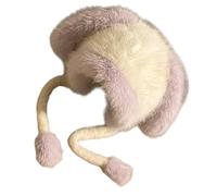 Rabbits Ears Hat Funny Plush Unisex Animal Ears Flap Softable Warm For Girls And Ladies Winter Fashion Hat