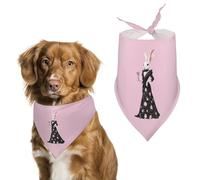 Rabbits Evening Gown Cocktail Glass Cute Dog Bandana Triangle Adjustable Washable Cat Scarf Pet Accessories
