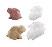 Rabbits Figurines Silicone Mold, Food Safe, Set | Food Safe Silicone Texture Perfect for Decorations, Crafting Figurines and Holiday Party Supplies