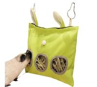 Rabbits Hay Feeder Bag - Suspensible Rabbits Feeding Bag,Washable Slow Eating Feeding Pouch, Easy-Attach Storage Manager for Small Animals