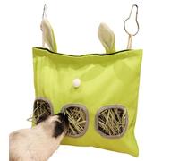 Rabbits Hay Feeder, Suspensible Hay Bag for Rabbits, Washable Storage Manager Fun Decor, Adorable Slow Eating Feeding Pouch for Small Animals