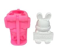 Rabbits Holding Sign Mold Rabbits Hand Holding Sign Silicone Mold for Personalized Jewelry Making Creative Proposal Tool