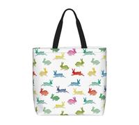 Rabbits In Different Poses Jumping Running Print Fashion With Zip Shoulder Bag Casual Handbag Shopper Bag For Work Travel
