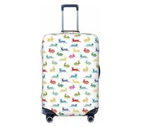 Rabbits in Different Poses Jumping Running Print Suitcase Cover,Washable Lightweight Fashion for Easy Identification