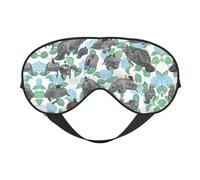 Rabbits Manatees Print Sleep Eye Mask with Adjustable Strap Soft for Airplane Travel Relax Yoga Nap Meditation