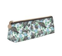 Rabbits Manatees Print Students Supplies Higher Capacity Pencil Pouch Pen Case School Travel Office Desk