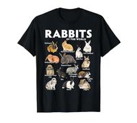 Rabbits of the World Educational Illustration Value Graphic T-Shirt, Men, Black, M