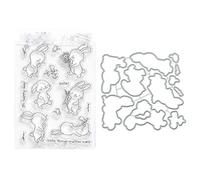 Rabbits Party Metal Cutting Dies Cut Stencils for Scrapbooking Photo Album Paper Card Decorative Embossing Cutting Dies for Card Making Nested Branches