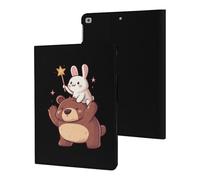 Rabbits Riding Bear Slim Case Compatible with iPad 10th 9th 8th 7th Generation 2022 2021 2020 2019 Protective Cover Stand