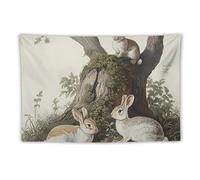 Rabbits Under The Tree Tapestry for Bedroom Aesthetic Wall Tapestries Hanging Backdrop Home Decor