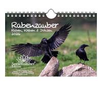 Rabenzauber Ravens, Crows and Jackdaws DIN A5 Calendar for 2026 - Gift Set Contents: 1 x Calendar, 1 x Christmas Pendant (Total 2 Pieces)