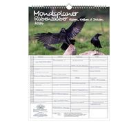 Rabenzauber Ravens, Crows and Jackdaws Planner, Family Planner, 4 Column Planner, DIN A3 Calendar for 2026 Set: 1 x Calendar, 1 x Christmas, 1 x Greeting Tag (3 Pieces)