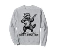 Rabid Bluegrass Fan Raccoon Banjo Player Retro Sweatshirt