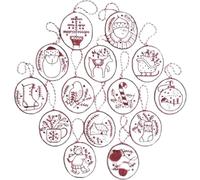 Rablue Jolly and Bright Hand Embroidery Christmas Ornaments Kit,Embroidery Kit Christmas Ornaments,Christmas Embroidery Kit,for Christmas Embroidery Kits for Beginners(A)