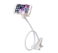 Rablue Phone Holder Bed Gooseneck Mount - Cell Phone Clamp Clip for Desk, Flexible Lazy Long Arm Headboard Bedside, Overhead Mount Stand, Lazy Cell Phone Clip Holder Gooseneck Clamp(White)