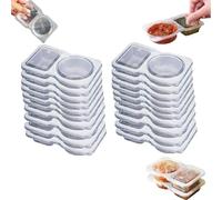 Rablue Snack Pack Containers, Snack Box with Compartments, Double Compartment Snack Containers, Thickened and Portable Snack Packs Snack Pack Containers 2 Compartments (50PCS)