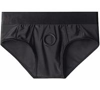 RABNZHDEO Strap On Harness Panties Unisex Strapless Underwear Strapon Briefs For Couples Women(Black,30cm)