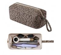 Rabrgab Large Hair Tools Travel Bag compatible with Shark Flexstyle, Dyson Airwrap Hair Dryer, Curling Iron, Revlon Hair Tools, Waterproof Portable Hair Tool Storage Case, Leopard, 13.8x5.9x7.8 inches