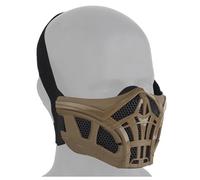 rabuu Adjustable Tactical Half Face Mask For Airsoft, Paintball, Motorcycle, Cosplay - Silicone Nylon Blend, Windproof Breathable Protection