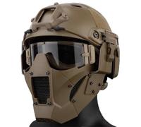 rabuu Full Face Tactical Helmet Set With Mask & Goggles, Adjustable Airsoft Helmet For Paintball, CS War Games, Outdoor Sports Protection(B,L)