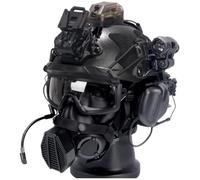 rabuu Heavy-Duty Tactical Helmet Set For Airsoft, PJ Type With Paintball Mask, Soundproof Headphones & NVG Mount Model