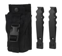 rabuu Portable Wilderness Survival Gear Pack, Compact First Aid Pouch with MOLLE Attachment, Nylon Accessory Bag(BLK)