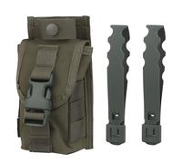 rabuu Portable Wilderness Survival Gear Pack, Compact First Aid Pouch with MOLLE Attachment, Nylon Accessory Bag(RG)