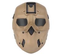 rabuu Tactical Full Face Mask With Goggles & Adapter Base - Nylon, Breathable For Airsoft, CS, Paintball, Hunting - Durable & Comfortable(B)