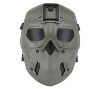 rabuu Tactical Full Face Mask With Goggles & Adapter Base - Nylon, Breathable For Airsoft, CS, Paintball, Hunting - Durable & Comfortable(E)