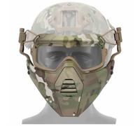 rabuu Tactical Full Face Protection Mask And Goggles For Airsoft And Paintball With Detachable Design, Breathable Comfort, And Cushioned Sponge(A)