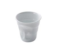RabyLeo Unique Ceramic Mug Inspired by Crumpled Paper Cup Design，Artistic & Irregular Shape, Perfect for Coffee, Tea, and Hot Beverages，Ideal for Home, Office (White, Small)