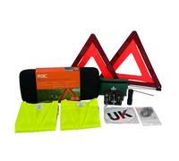 RAC Premium European Driving Kit - Car Travel Kit for Roadside Emergency & Breakdown in Europe - Includes First Aid Kid, 2 x Hi-Vis Vest, Spare Bulb Kit, UK Car Sign, 2 x Warning Triangle & Torch