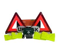 RAC Premium Family European Driving Kit - Car Travel Kit for Roadside Emergency & Breakdown in Europe - First Aid Kid, Hi-Vis Vests, Spare Bulb Kit, UK Car Sign, 2 x Warning Triangle & Torch