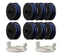 RAC123 Strimmer Spool Line for Ryobi with RAC122 Spool Cap, Spool Strimmer Trimmer Compatible with RLT4027, RLT4125, RLT5027, RLT6030, RLT5127, RLT6130-5132002670 (8 Spools+2 caps)