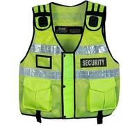 RAC3 Hi Viz Tactical Vest Security, Tac Vest, Dog Handler With Front Badges (Yellow), 4, (rac3-01)