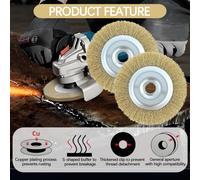 RAC814 Replacement Wire Brush for Ryobi Patio Cleaner, Block Paving Wire Brush Wheel for RY18PCA-0 & OPC1800, Joint Cleaning Metal Brush 115mm