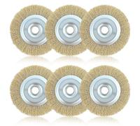 RAC814 Wire Brush Replacement for Ryobi Patio Cleaner Wire Wheel Brush with Arbor Hole for RY18PCA-0 OPC1800 OPC1815 EFB 400/401 More Cleaning Rust Joint Debris(115mm*16mm*10mm) (6pcs)